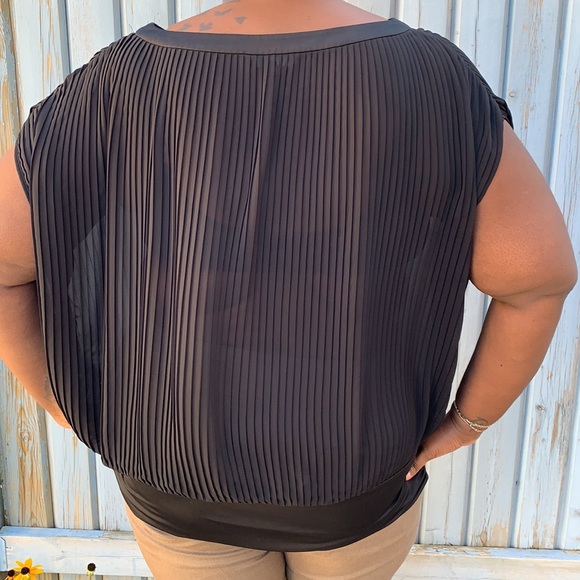 Addition Elle - Pleated Sheer Blouse - Picture 2 of 11